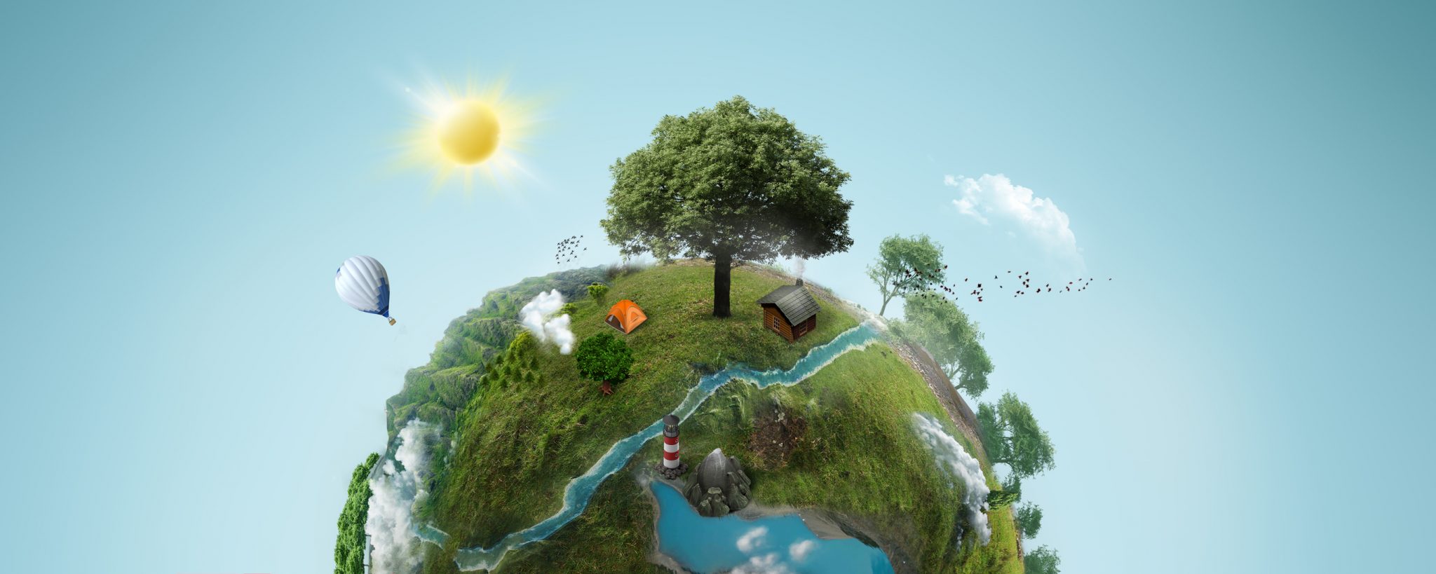 A small green world representing a sustainable future
