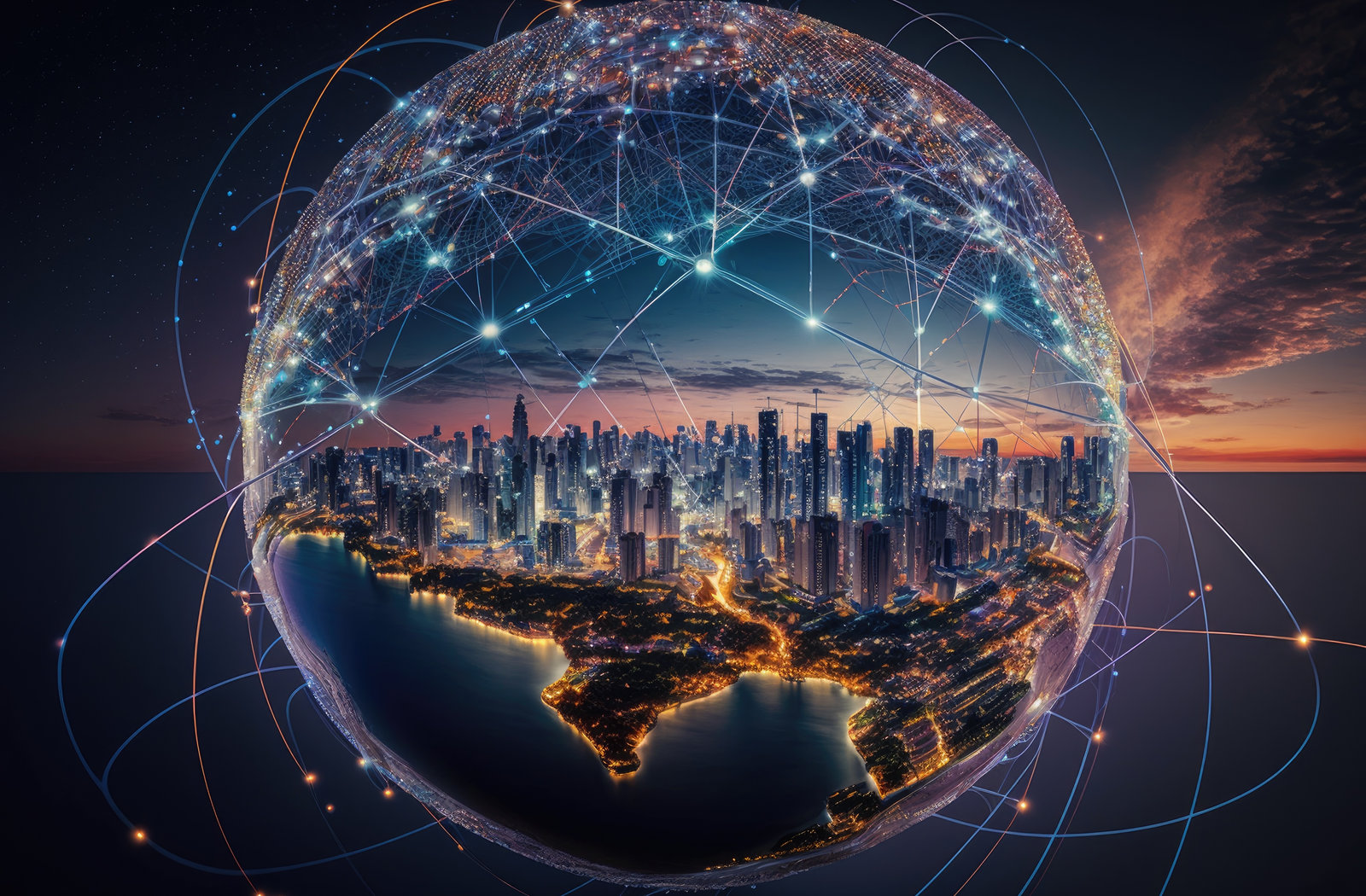 Connected city illustrating digital innovation